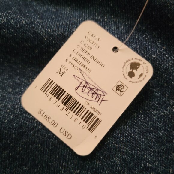 Free People Mathis Denim Jacket Womens M Boho Chic Chore Coat Country Rustic - Picture 7 of 9